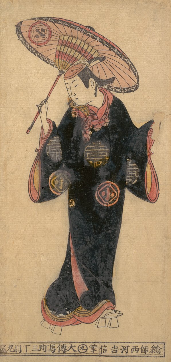 The Actor Arashi Wakano as a wakashu youth in a kappa raincoat, ca. 1725., ca. 1725.    1157445   no       norwegian Successfully Translated  Original: Development of the transport-one of the most important tasks Translat: Development of the transport-one  av Nishikawa Yoshinobu