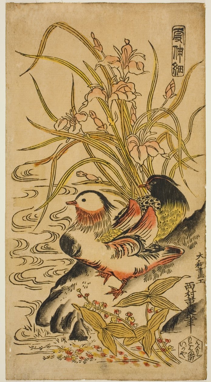 Mandarin Ducks, fra serien "Kashinsai" av Nishimura Shigenaga