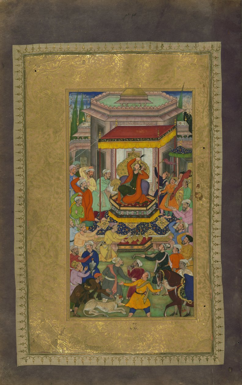 Alexander den store tronet i Persepolis av Nizami Ganjavi