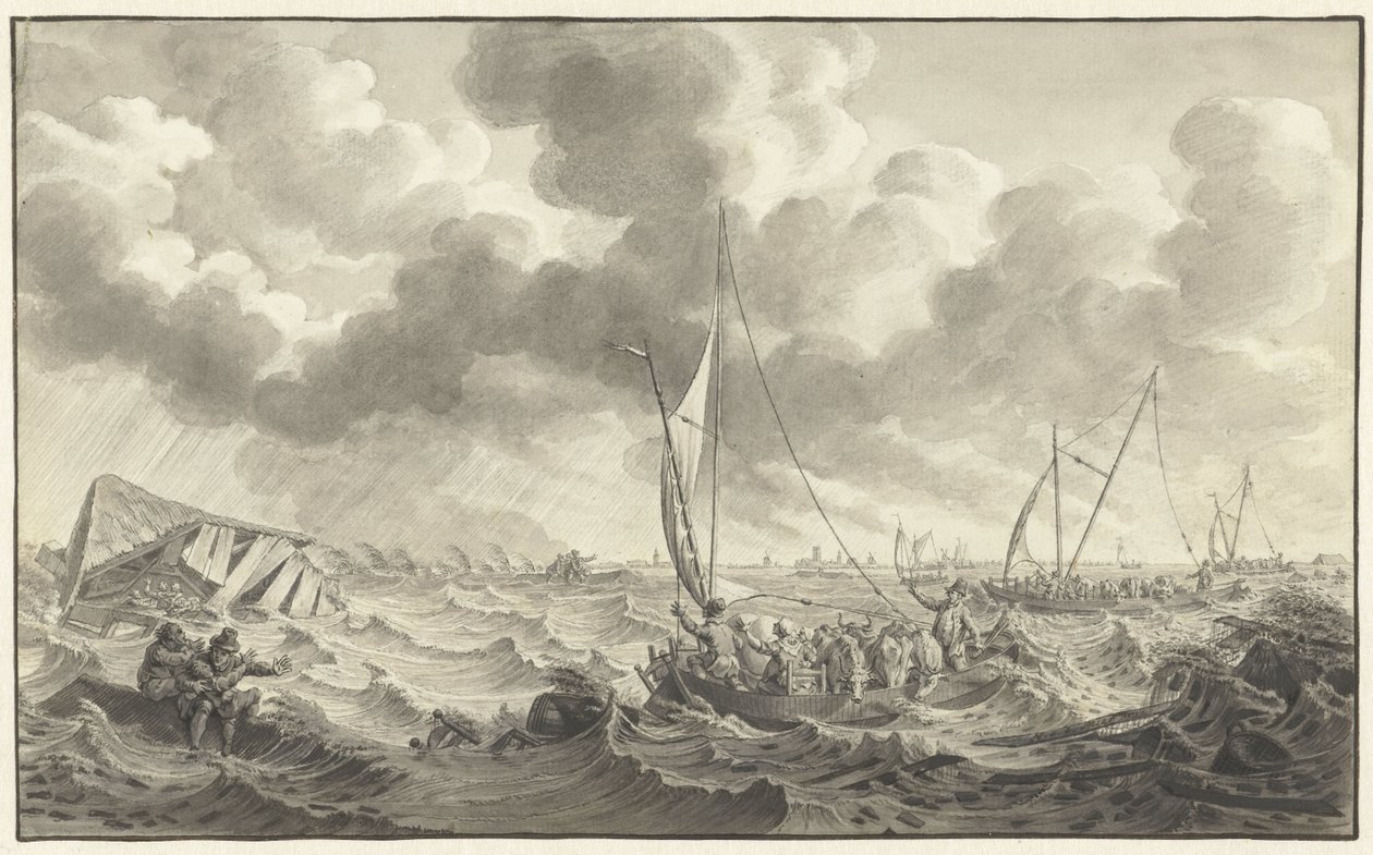 Dikebrudd ved Kampen, 1775 av Noach van der Meer (II)