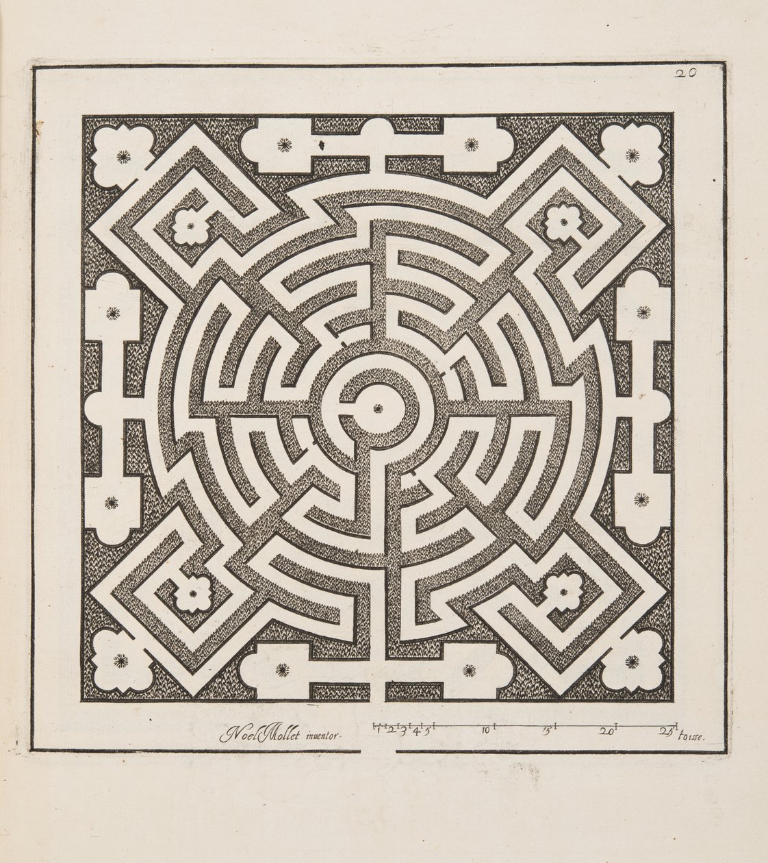 Design for Parterre, fra Theatre des Plans et Jardinages, pub.1652 av Noel Mollet