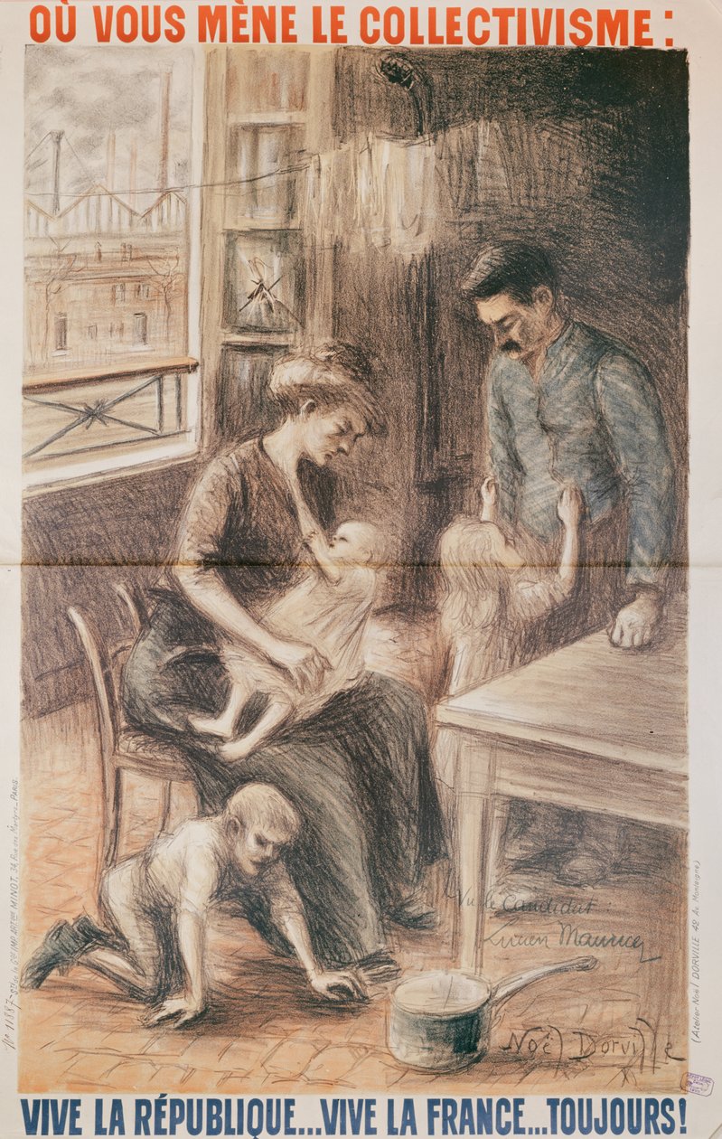 A Factory Workers House, valgplakat, 1909 farge litho av Noel Dorville