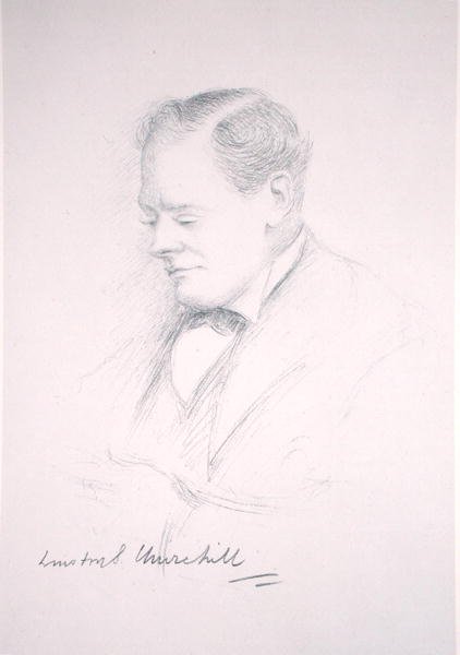 Portrett av Winston Churchill av Noel Dorville