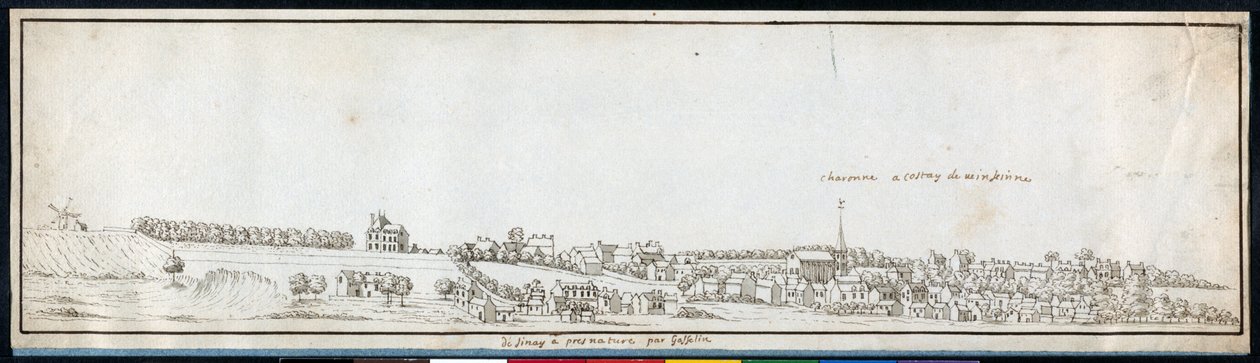 Charonne, ca. 1677 (penn og blekk med vask på papir) av Noel Gasselin