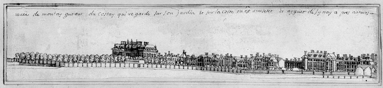 Montagu House, ca. 1700 (penn og blekk) av Noel Gasselin