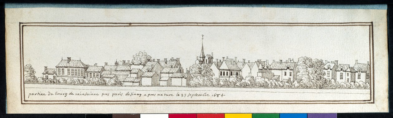 En del av kommunen Vincennes (penn og blekk på papir) av Noel Gasselin