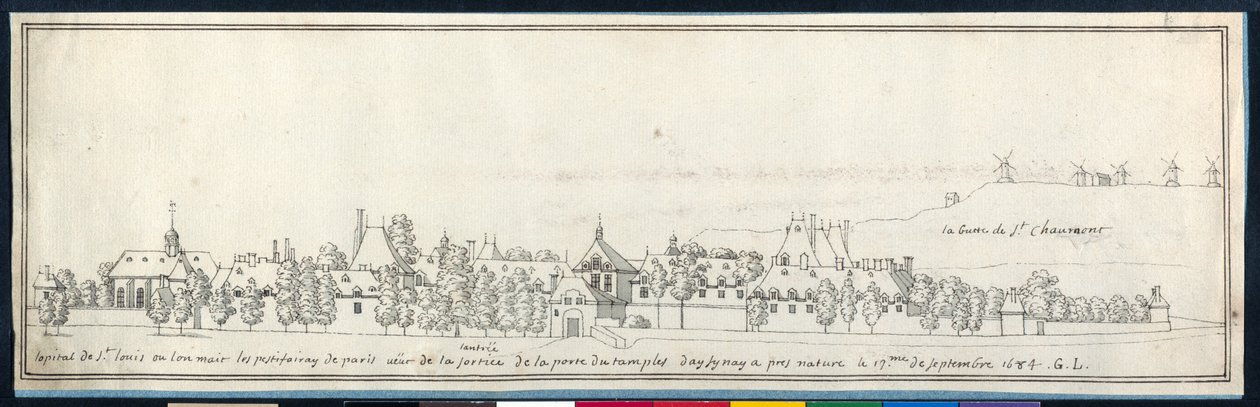 Karteuserne i Palais de Luxembourg (penn og blekk på papir) av Noel Gasselin