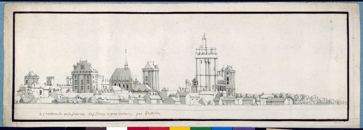 Chateau de Vincennes (penn og blekk med vask på papir) av Noel Gasselin