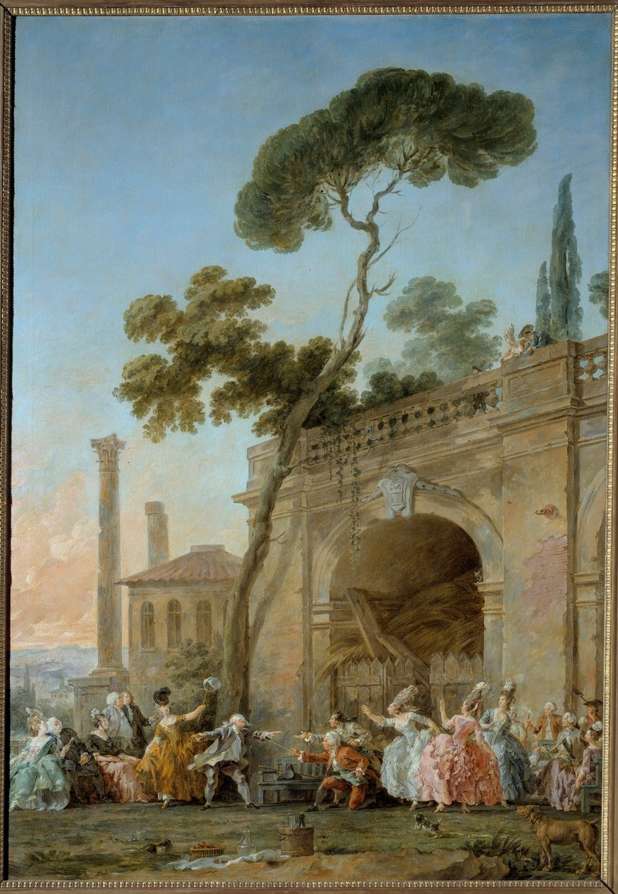 Colin-aillard (Spill av Colin Maillard). Maleri av Christmas Halle (1711-1781), ca 1770-1780. Olje på lerret. Amiens, Musee De Picardie av Noel Halle