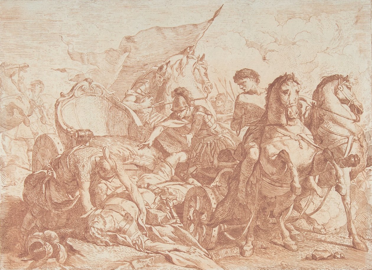 Fall of Antiochus From His Chariot, 1700-tallet., 1700-tallet. av Noel Halle