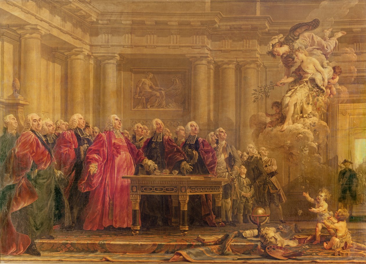 Magistratene i Paris mottar nyheter om freden, 21. juni 1763 av Noel Halle