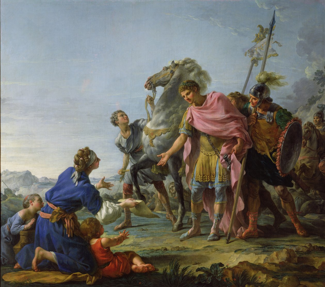Trajan (53-117) Showing Mercy, 1765 av Noel Halle