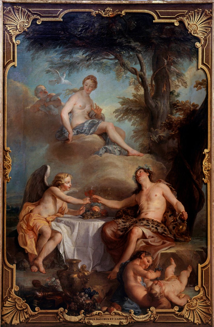 Venus, Bacchus og kjærlighet. Maleri av Nicolas Coypel (1690-1734) av Noel Nicholas Coypel