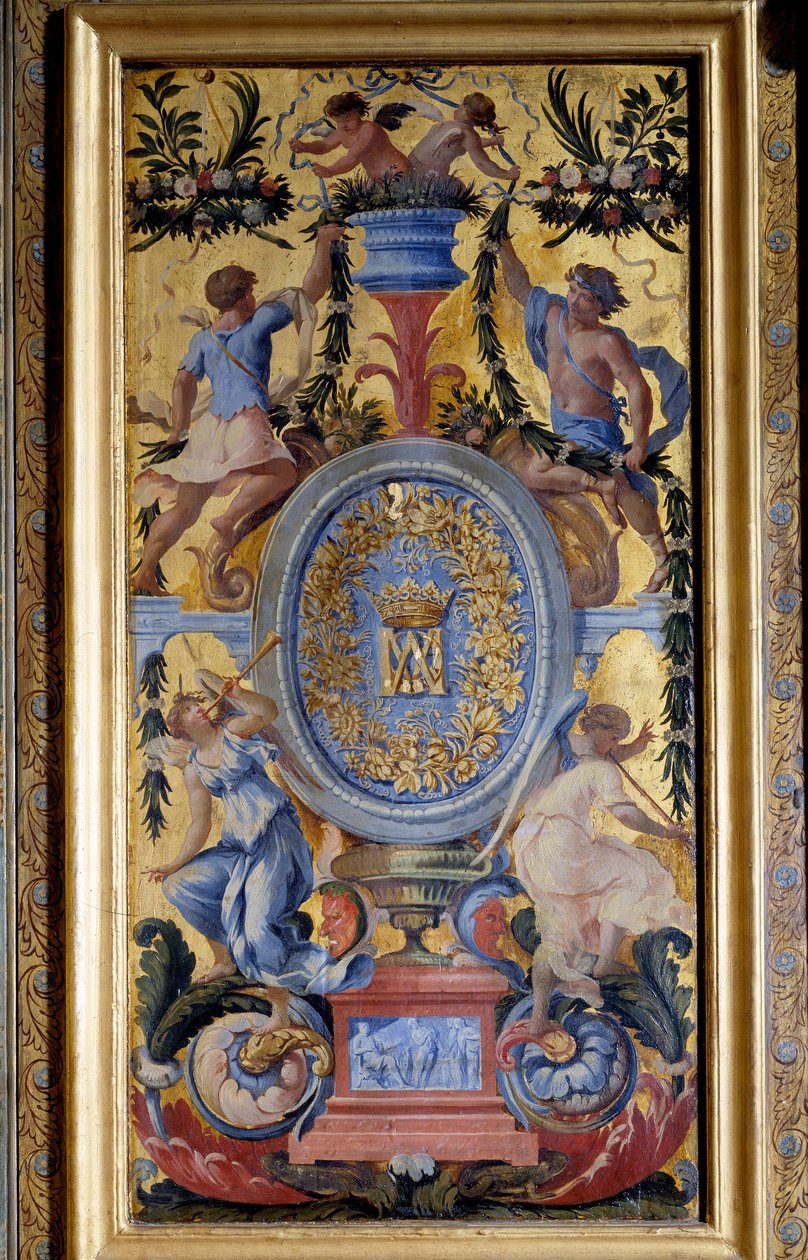 Dekorativt panel av skapet til Marechale de La Meilleraye realisert av Noel Quillerier (1594-1669) av Noel Quillerier