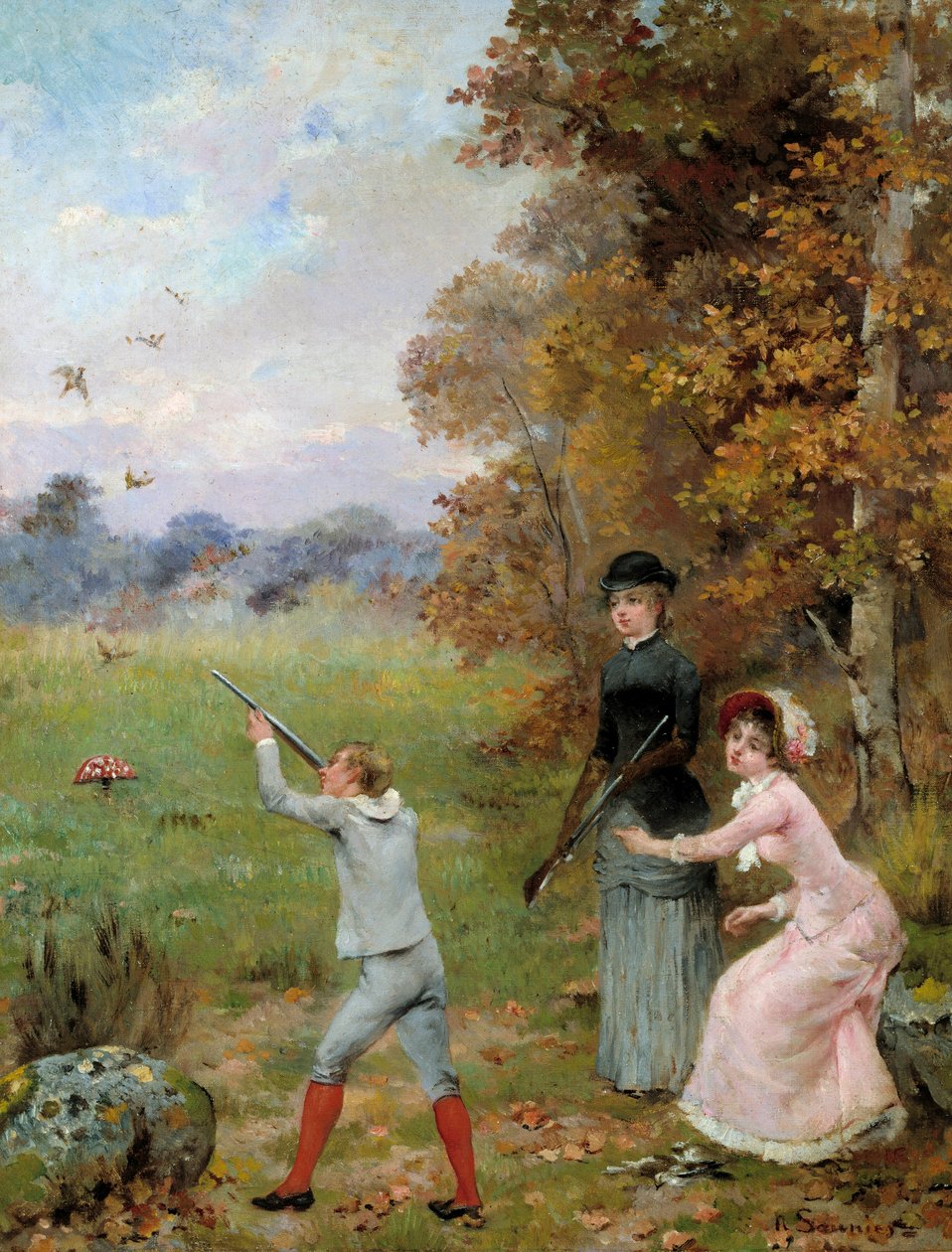 Den lille jeger-maleriet av Noel Saunier (1847-1890) privatsamling fra 1800-tallet av Noel Saunier