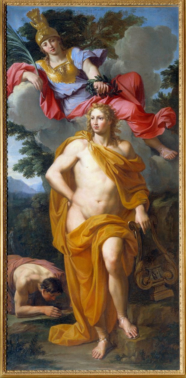 Apollo Crown av Minerve Maleri av Noel Coypel (1628-1707) 1668 Søn. 2,14x1,03 m av Noël Coypel