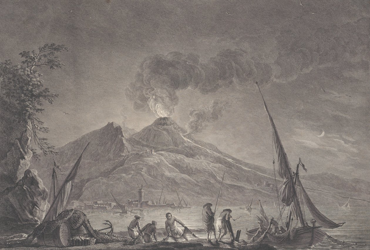 Utsikt over Vesuv som det var i 1757, 1762. av Noël Le Mire