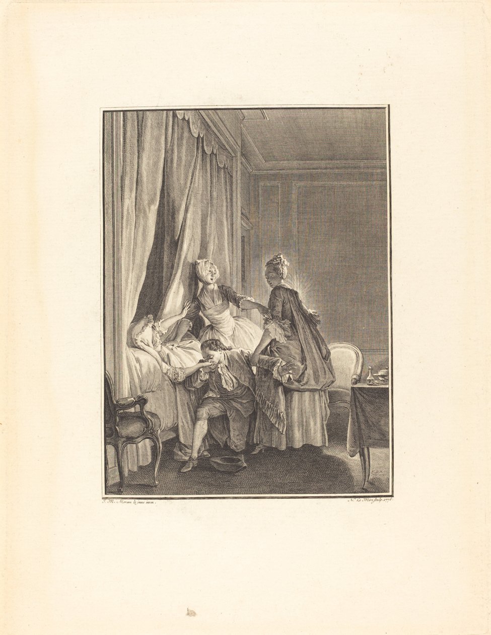 Kjærlighetens inokulering av Noël Le Mire after Jean Michel Moreau