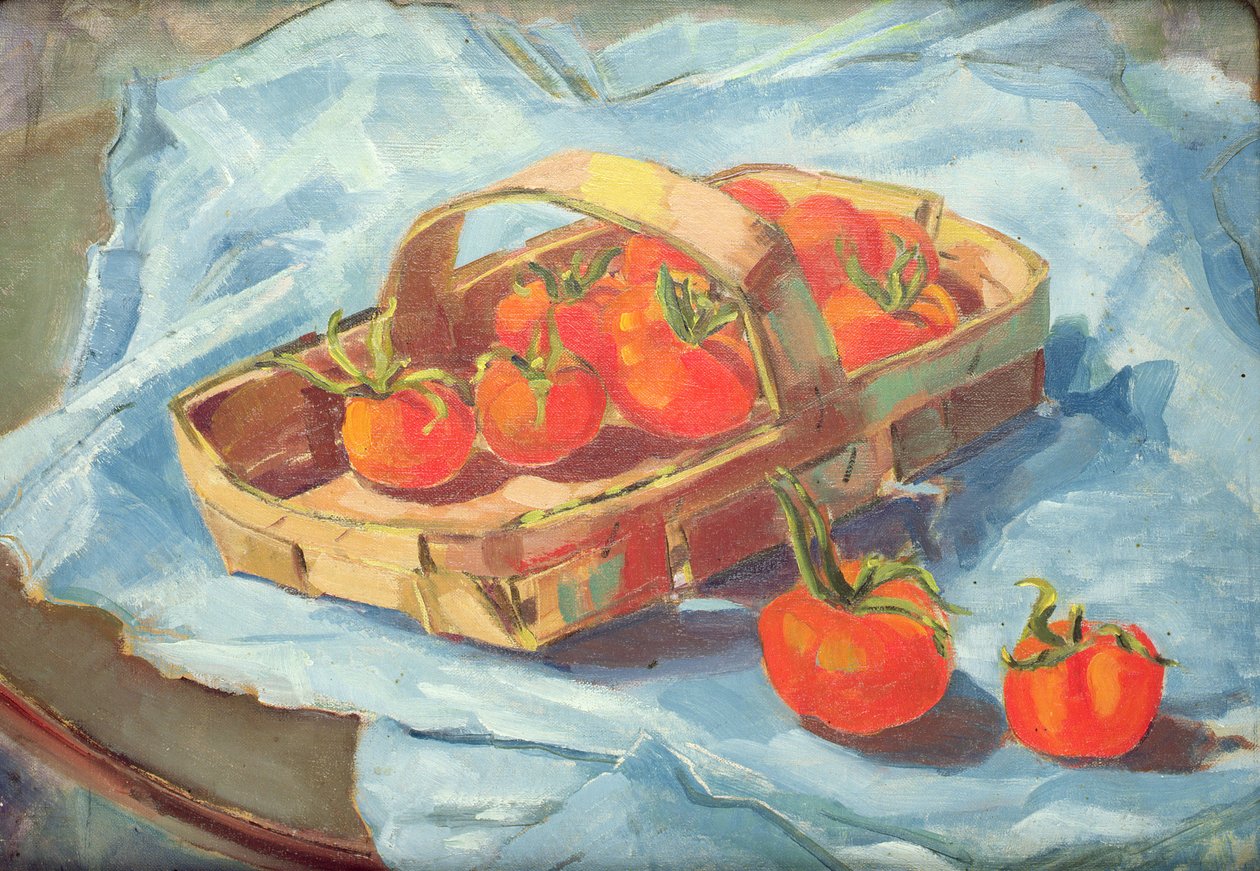 Basket of Tomatoes, ca. 1936 (olje på lerret) av Nora Summers