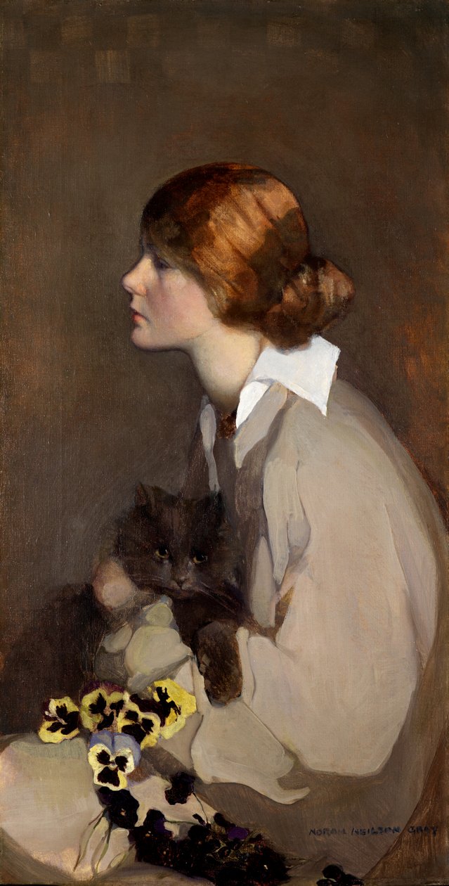 Golden Eyes (olje på lerret) av Norah Neilsen Gray
