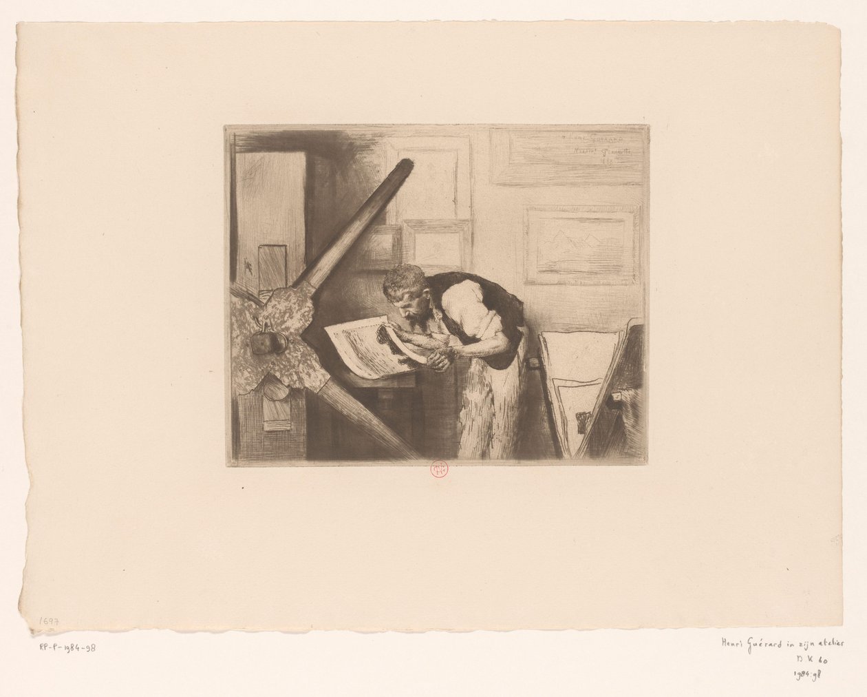 Portrett av Henri Charles Guérard i hans studio av Norbert Goeneutte