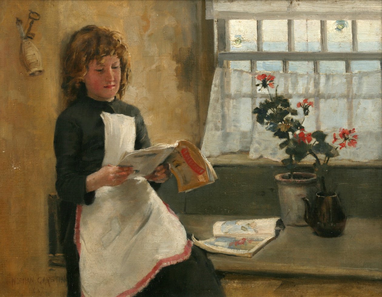 Jente i et hyttevindu, 1887 av Norman Garstin
