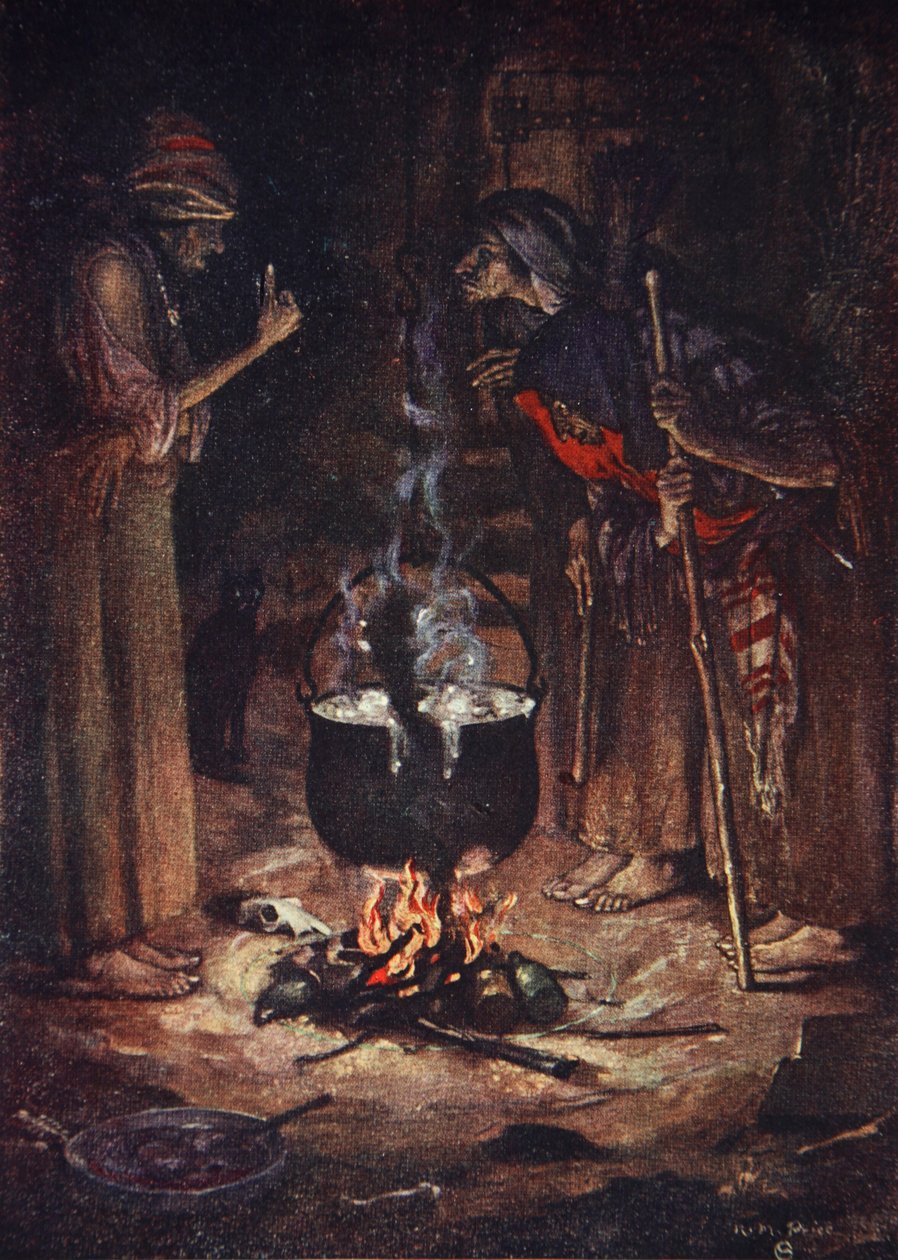The Weird Sisters, Macbeth, Act IV Scene 1, illustrasjon fra 
