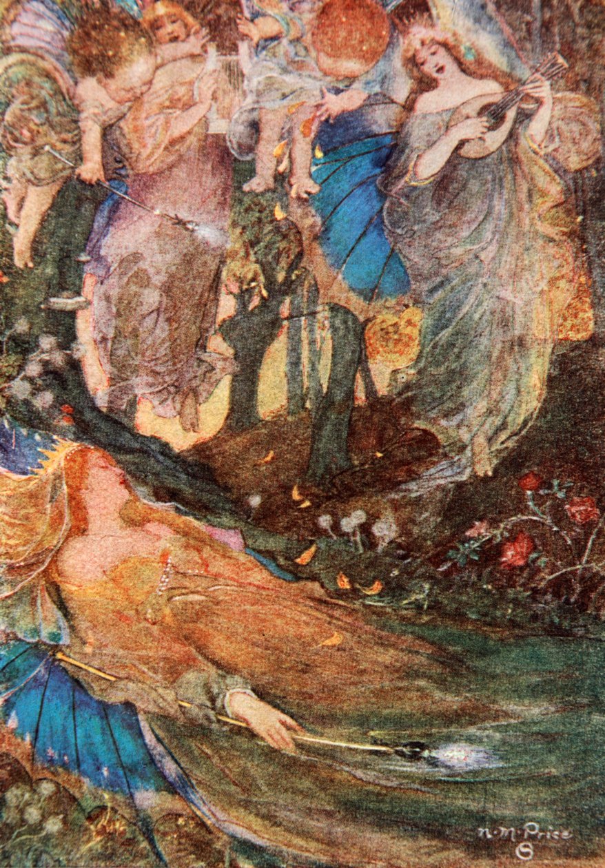 Titania sleeps, Midsummer Nights Dream, Act II Scene 2, illustrasjon fra 
