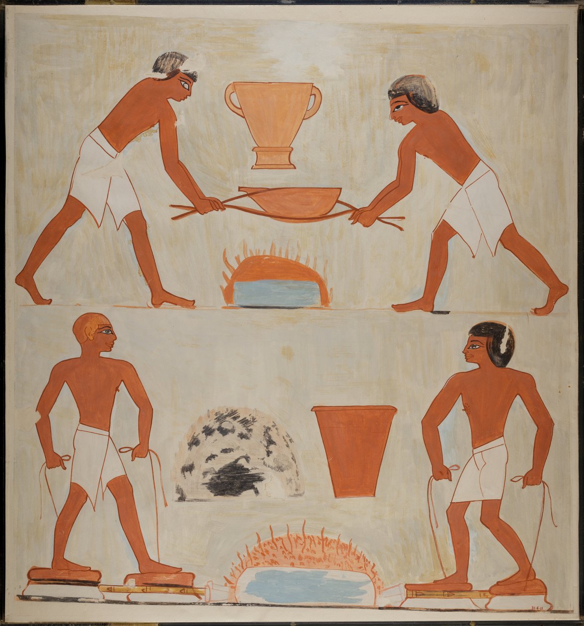 Scene med metallarbeidere, Rekhmires grav av Norman de Garis Davies
