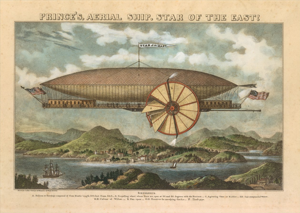 Prinsens luftskip. Østens stjerne!, 1800-tallet., 1800-tallet. av Norris