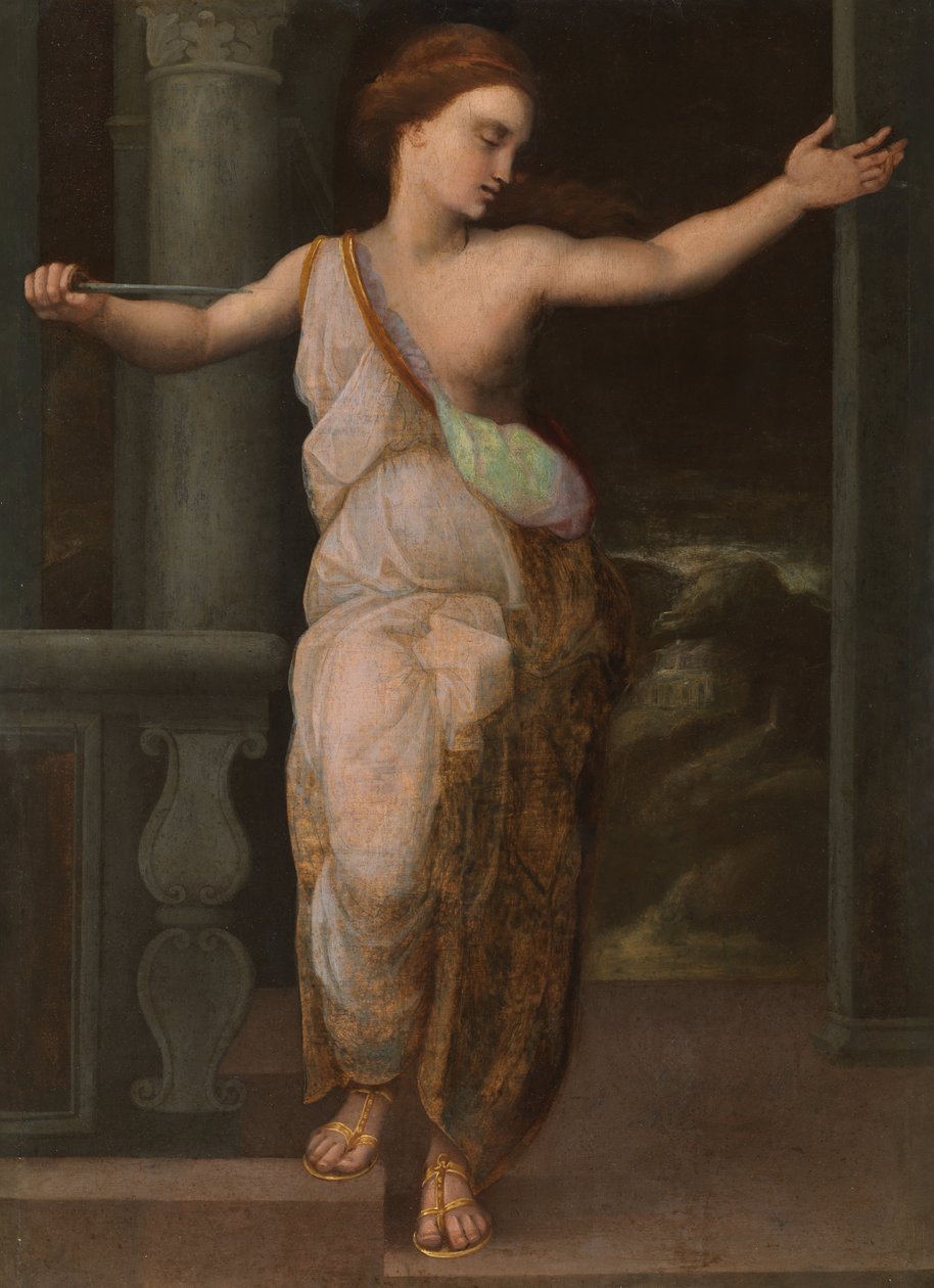 Suicide of Lucretia, ca. 1530-50 (olje på panel) av Northern European School
