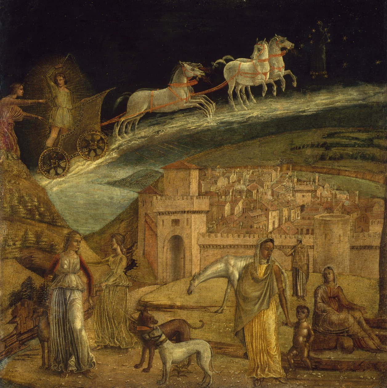Phaeton Driving the Chariot of Phoebus, 1475-1500 av Northern Italian School