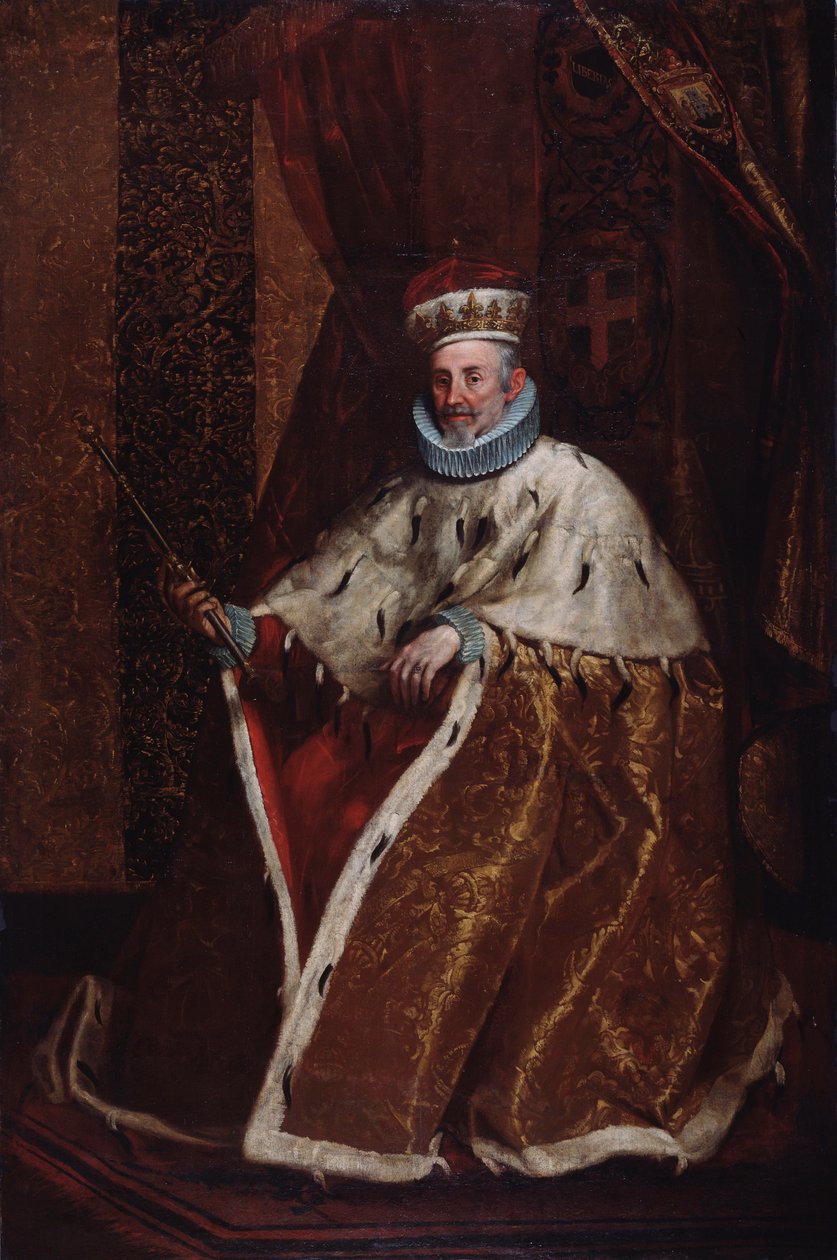 Portrett av genuesisk doge Leonardo della Torre (olje på lerret av Northern Italian School