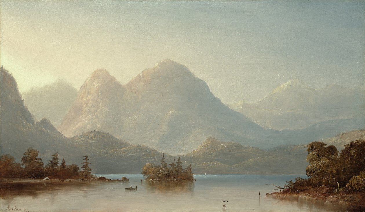 En utsikt over Columbia River, Oregon, 1871 av Norton Bush