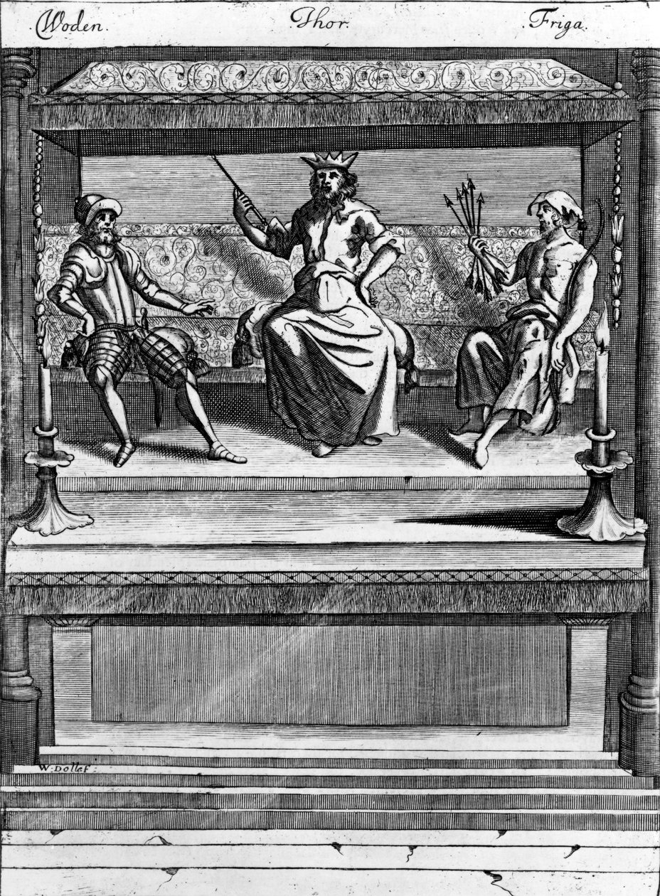Woden, Thor og Friga, 1670-1680 av Norwegian School