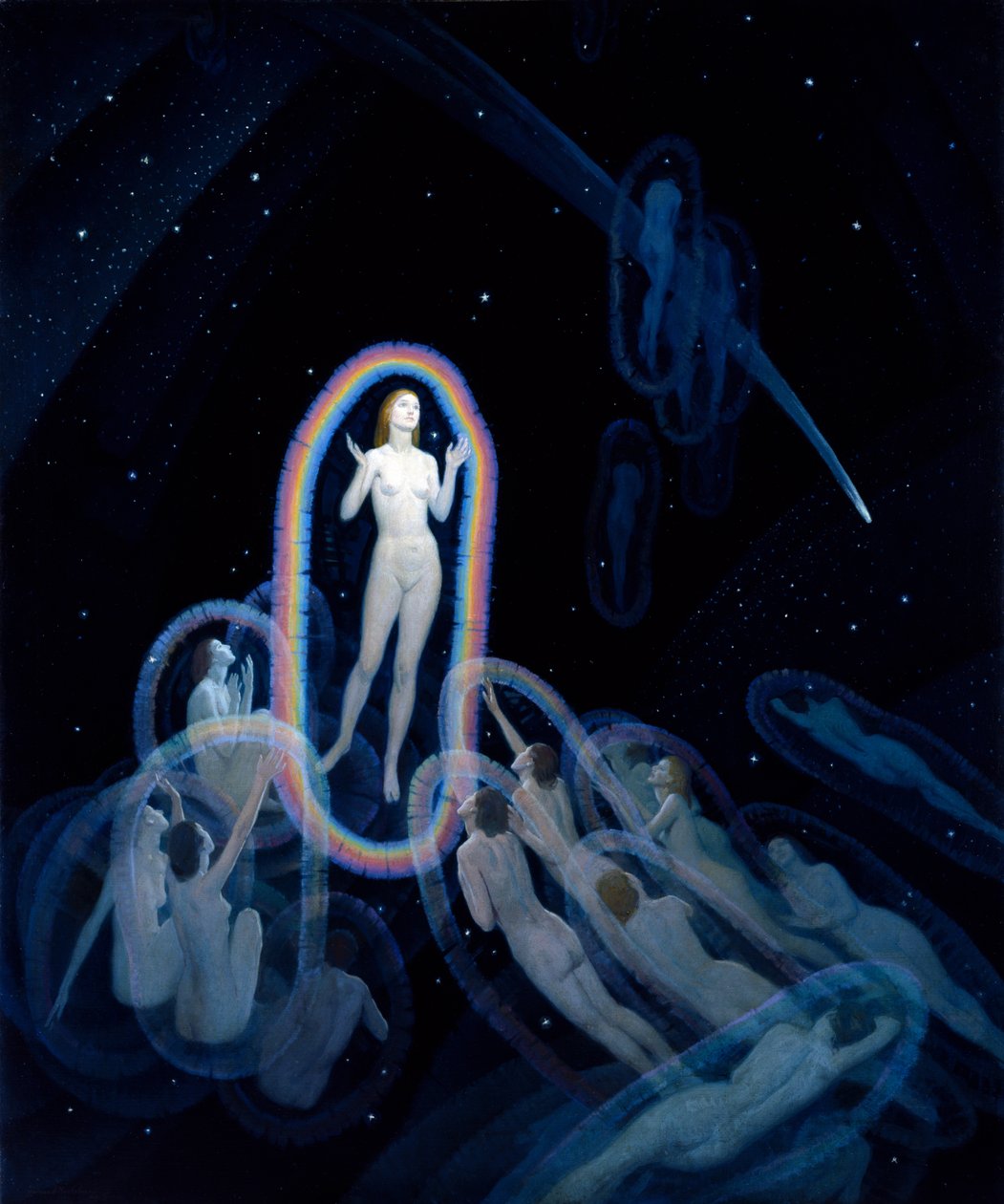 Birth of an Idea, c.1920 (oil on canvas)   1412642   no       norwegian Successfully Translated  Original: Riviergezicht Landschappen (series title) Translat: Riviergezicht Landschappen (series title) 1359573 no norwegian Successfully Translated Original:  av Norwood MacGilvary