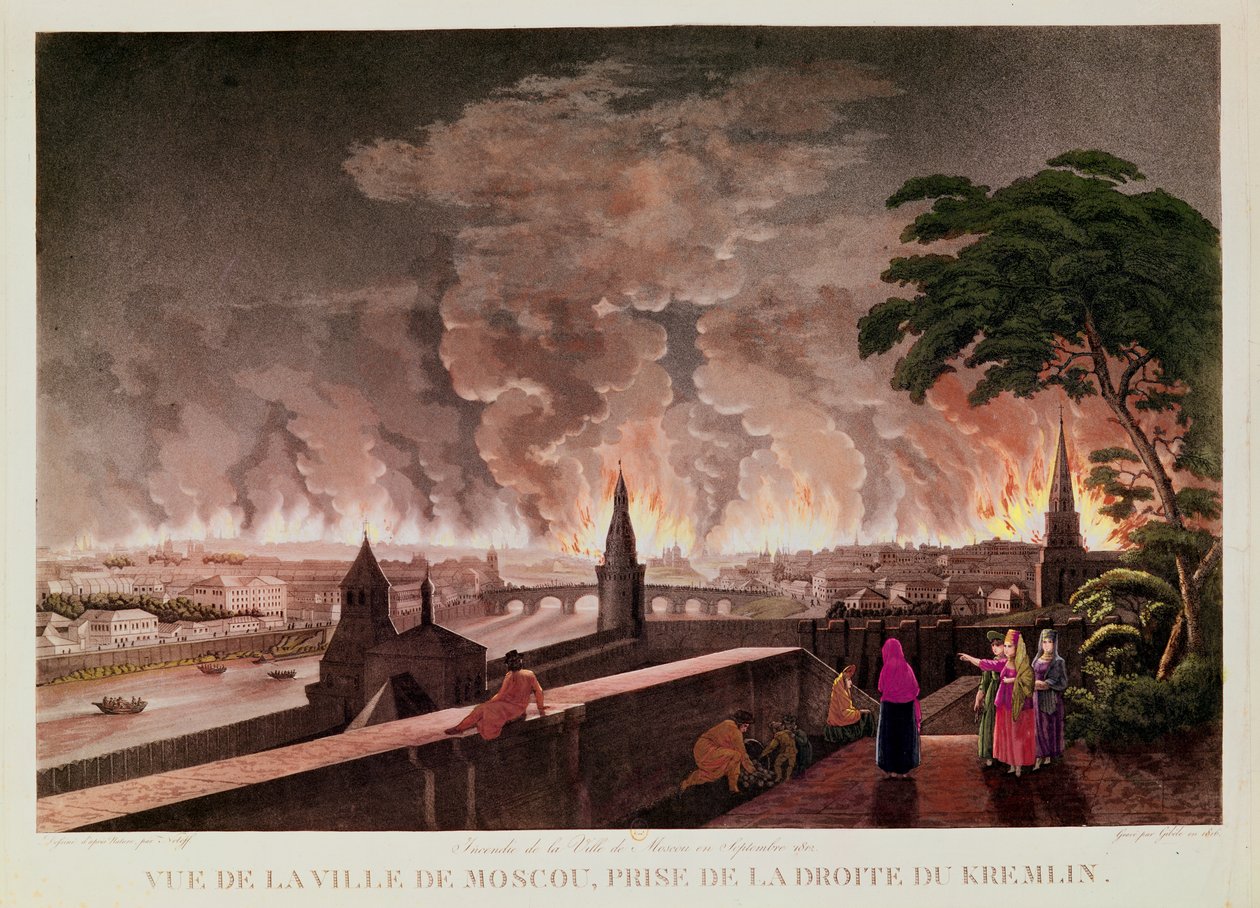 Brann i Moskva, september 1812. gravert av Gibele, 1816 av Notoff
