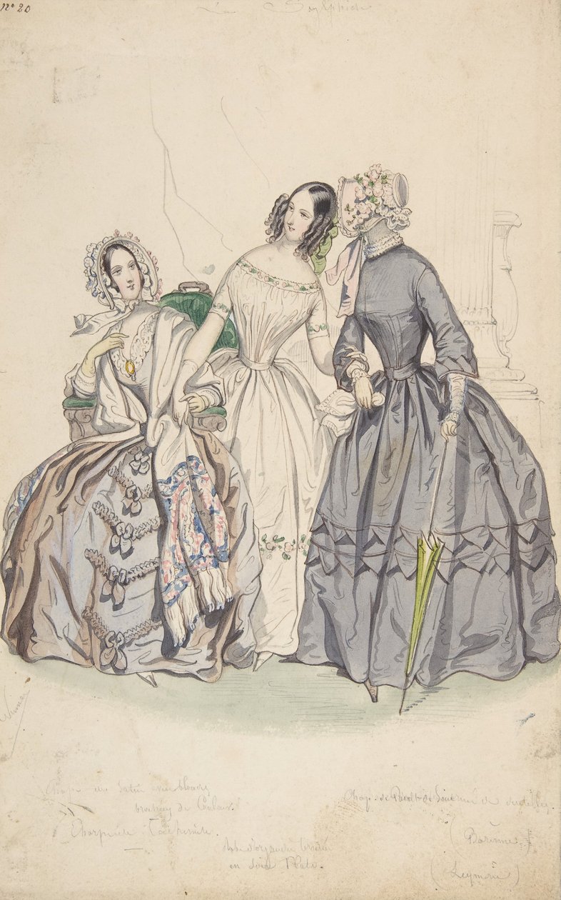 Kostymedesign, 1836-37. av Numa Bassaget