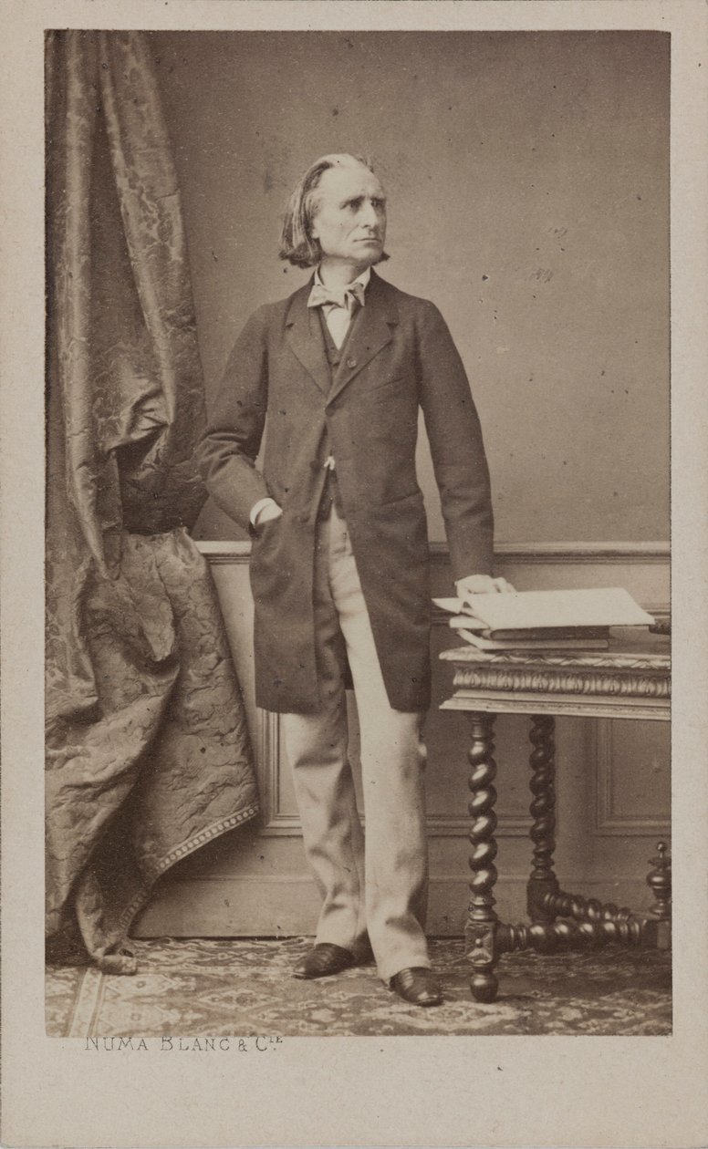 Portrett av komponisten Franz Liszt 1811-1886, ca. 1870. av Numa Blanc