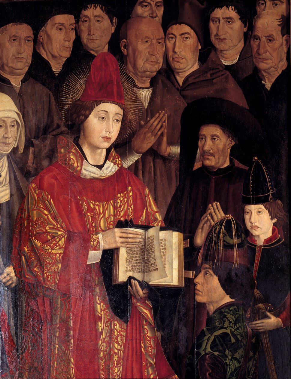 Polyptyk av Saint Vincent (Paineis de Sao Vicente de Fora). Portrett av Saint Vincent og Henri Le Navigateur (1394-1460), prins av Portugal. Maleri av Nuno Goncalves, portugisisk maler på 1400-tallet. Nasjonalmuseet for antikk kunst, Lisboa. av Nuno Goncalves or Gonzalvez