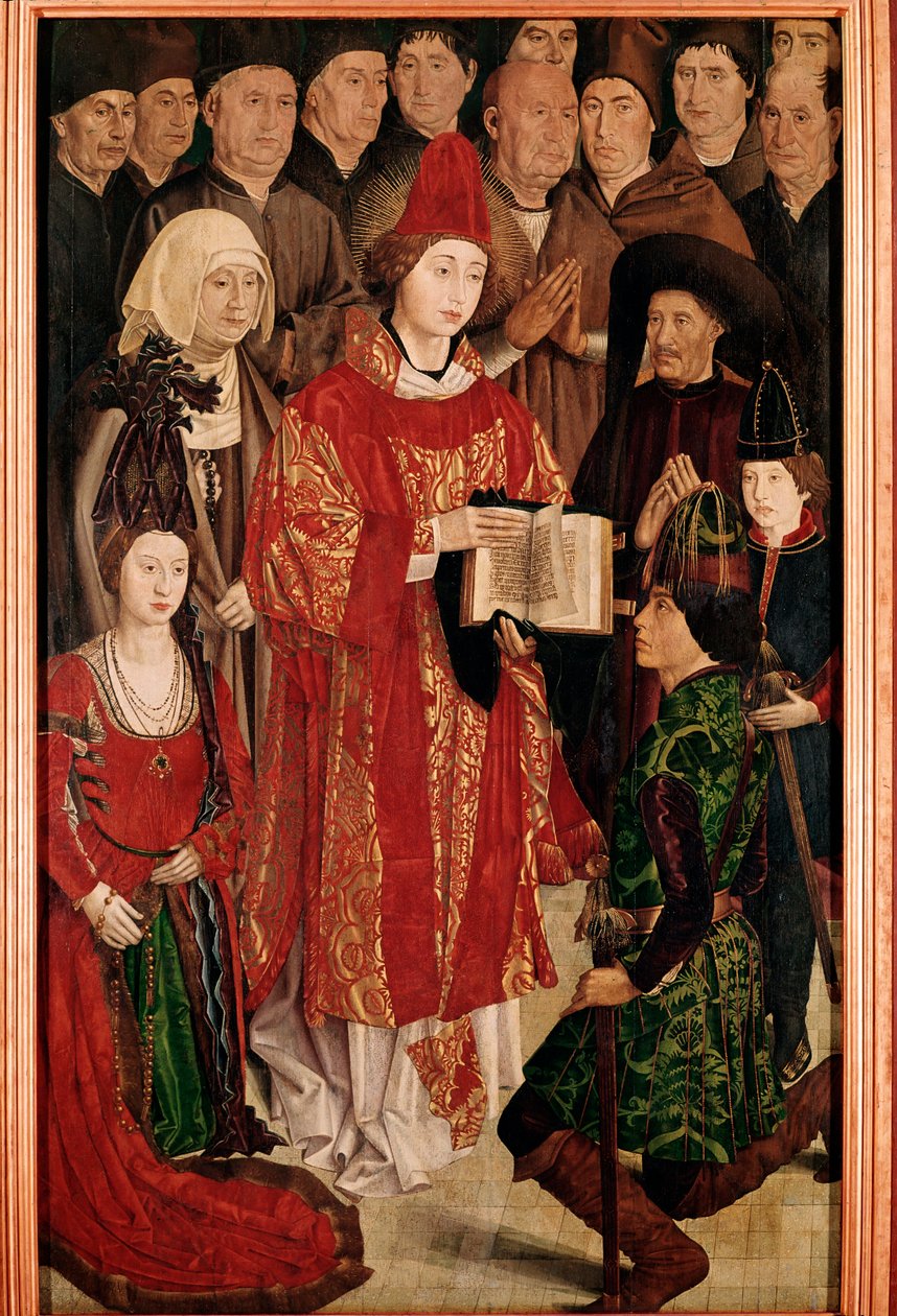 Polyptych of Saint Vincent: the Infante panel, med Henry the Navigator og den portugisiske kongefamilien (Tremaleri, ca. 1469) av Nuno Goncalves or Gonzalvez