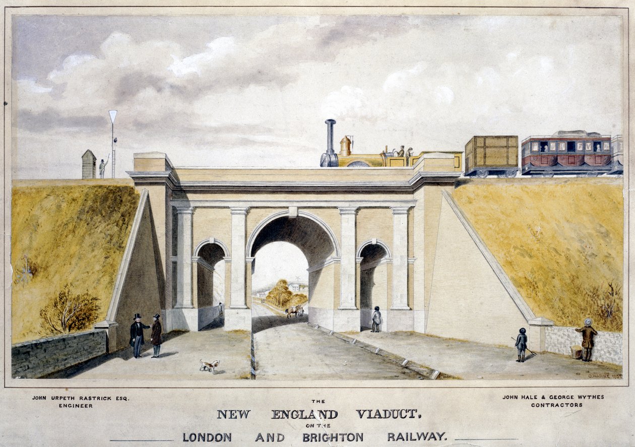 New England Viaduct på London & Brighton Railway, 1857 av O. Warne