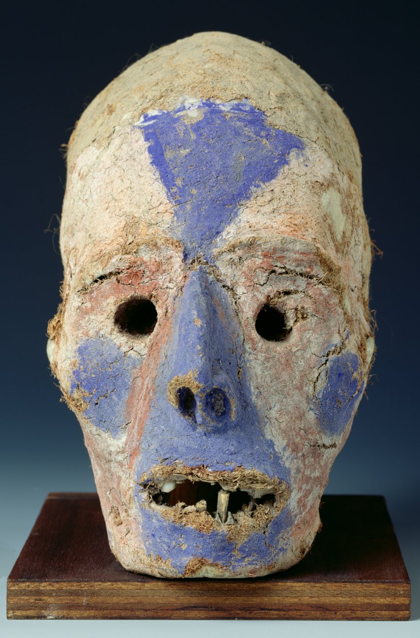 Montert hode som representerer døden, fra Vanuatu, 1000-1800-tallet (malt leire) av Oceanic