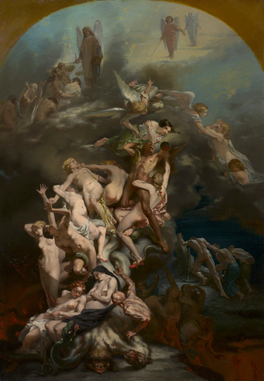Himmel og helvete, ca. 1850. av Octave Tassaert