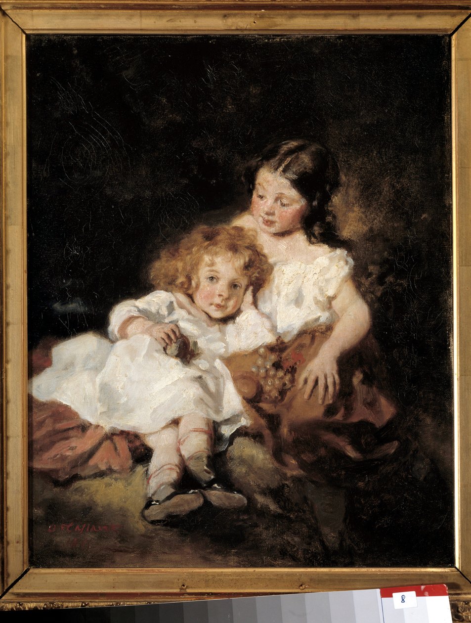 Storesøsteren Maleri av Octave Tassaert (1800-1874) Bayonne fra 1800-tallet, Musee Bonnat. av Octave Tassaert