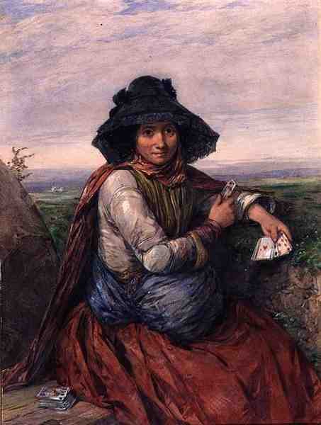 The Fortune Teller (akvarell på papir) av Octavius Oakley