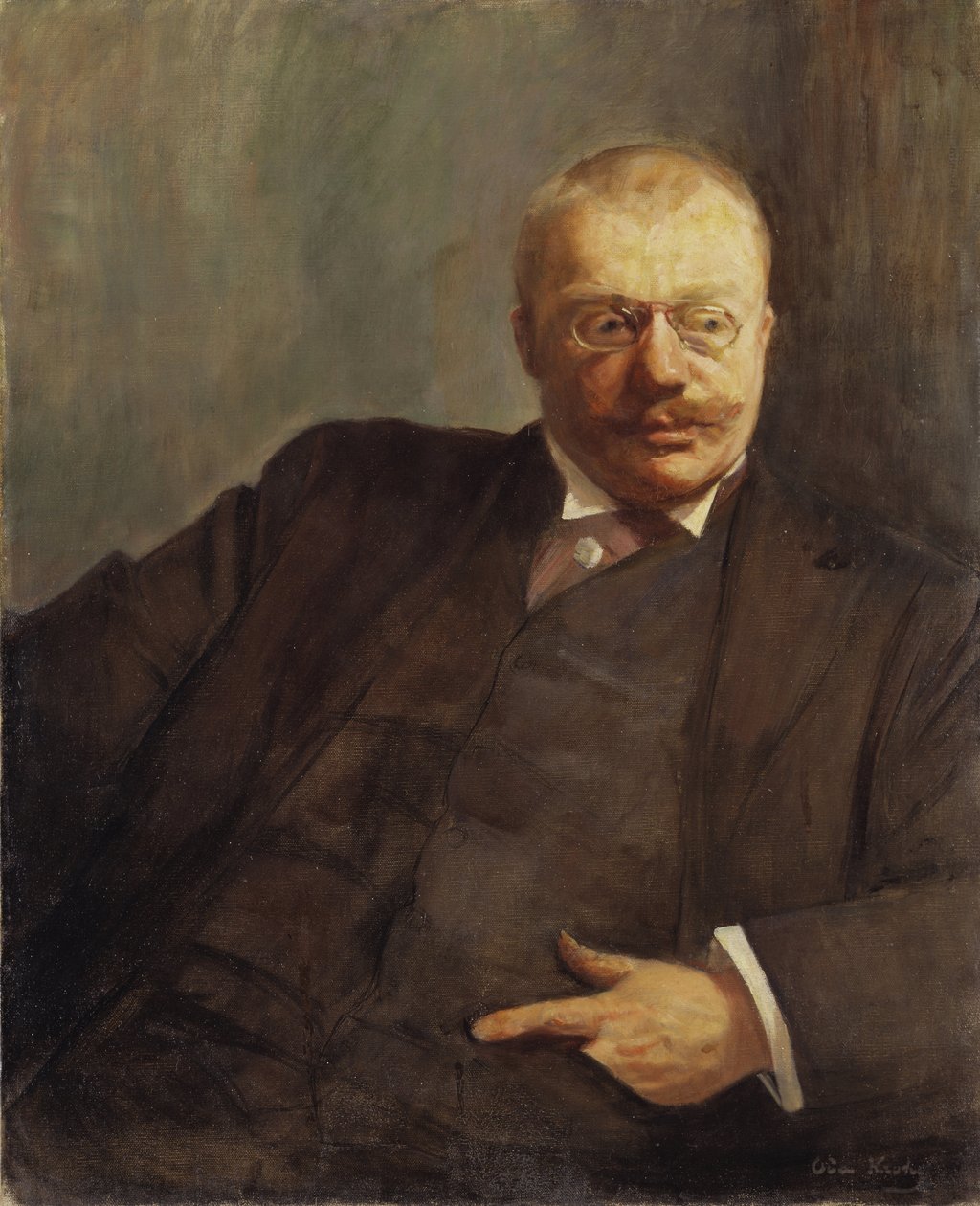 Gunnar Heiberg, ecrivain, journalist og forfatter av norsk dramatikk - Portrett av dikteren Gunnar Heiberg (1857-1929), av Krohg, Oda (1860-1935). Olje på lerret av Oda Krohg
