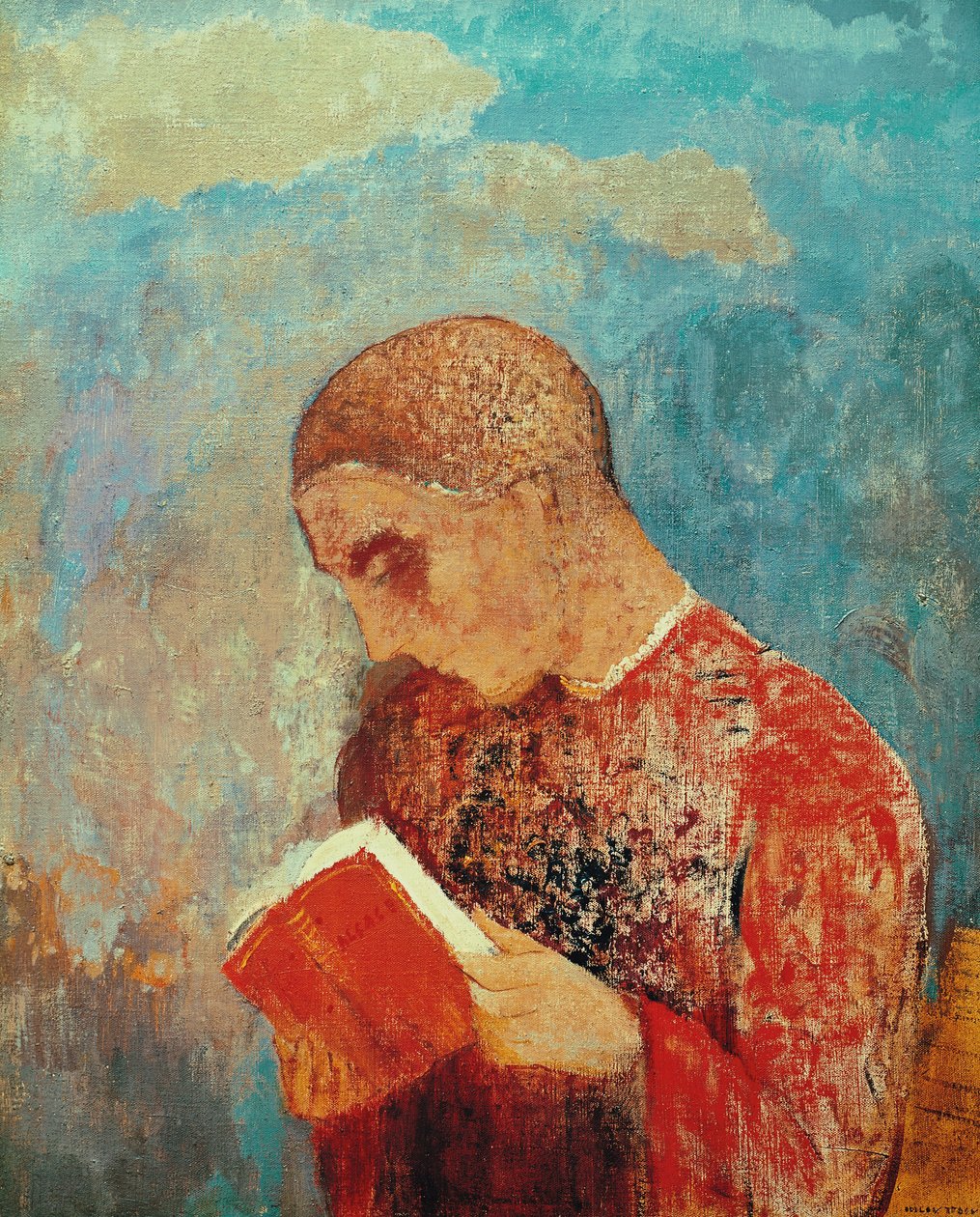Alsace eller, Monk Reading, ca. 1914 av Odilon Redon