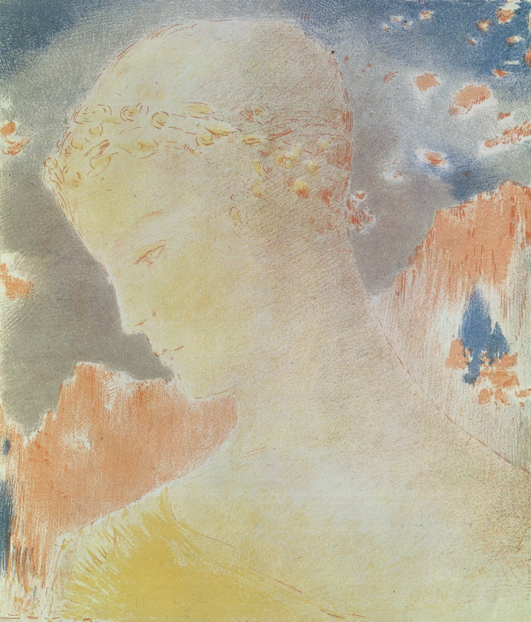 Béatrice, 1897 (litografi på papir) av Odilon Redon