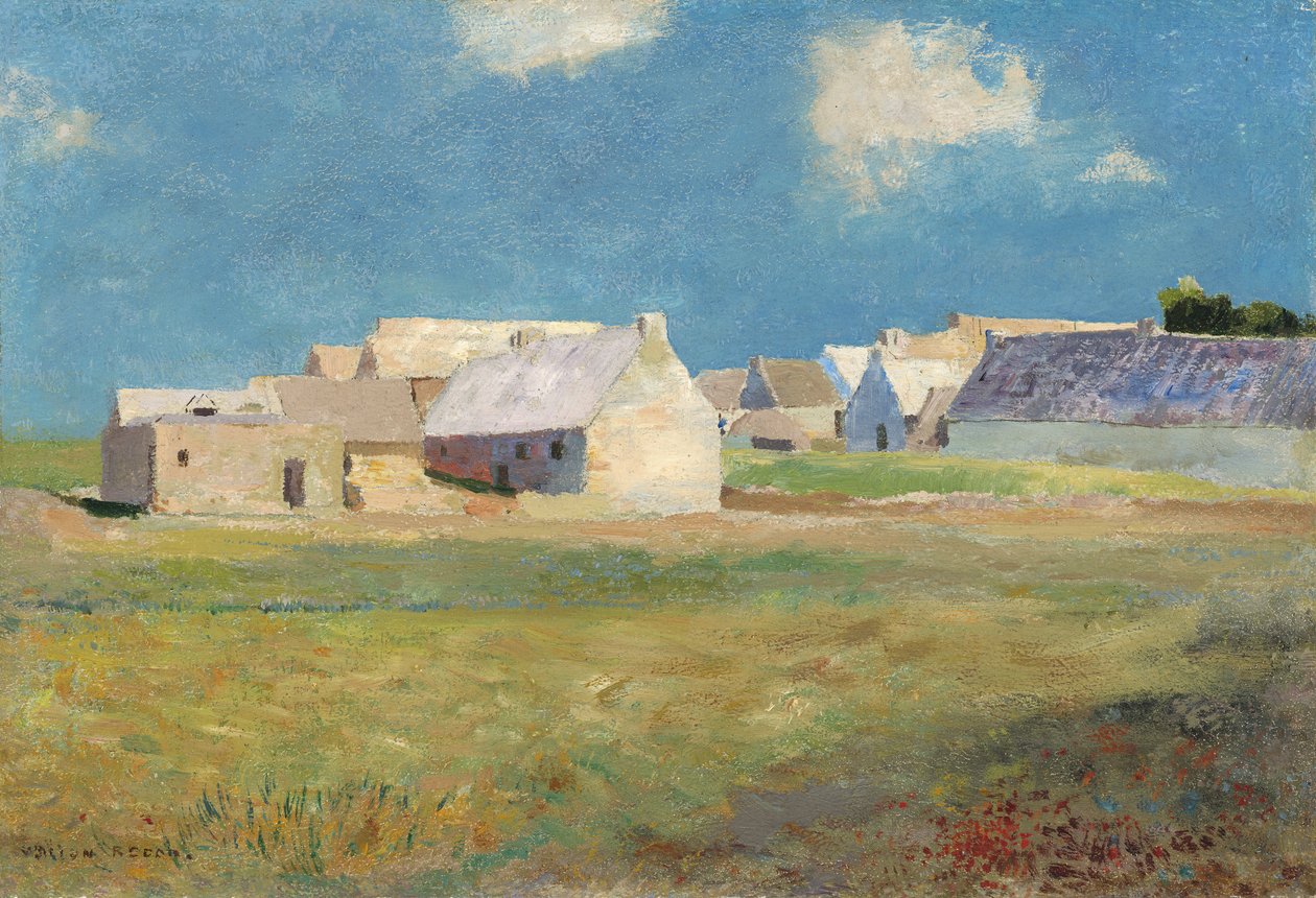 Breton Village, ca. 1890 av Odilon Redon